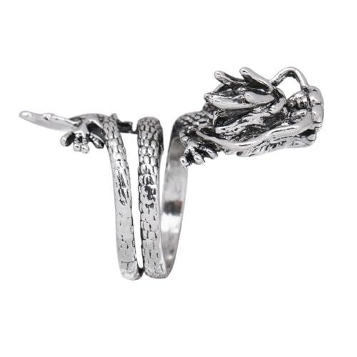 CALLARON Retro Dragon Herrenring Robustem Antirustem Legierungsmetall Modisch Geformt und Glatt Poliert Auffälliger Schmuck für Besondere Anlässe und Stilbewusste Männer von CALLARON
