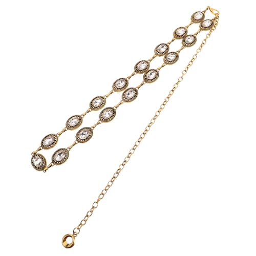 CALLARON Retro -Metall -Taillenkette Gürtel mit Strasskette Schmuck Gürtel Kleid Taillengürtel Bauchschmuck für Frauen kleid kette gürtel Seiten Taillenkette Kette für Hosen Strasssteine von CALLARON