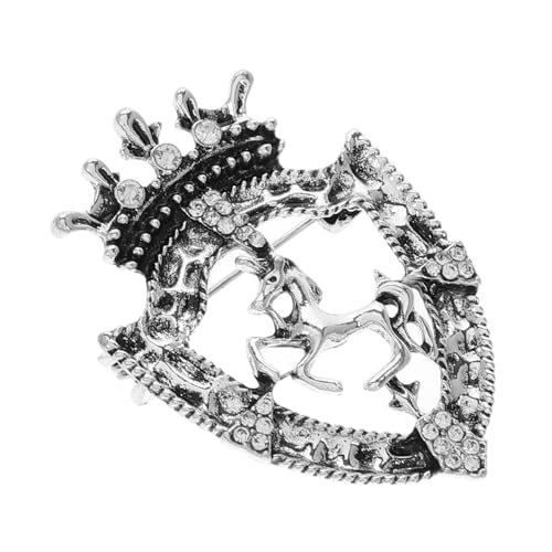 CALLARON Vintage-brosche Mit Und Pferdeabzeichen Anstecknadeln Aus Zinklegierung Mit Kristallen Modeschmuck Für Damen Und Herren Retro-design Broschen Für Verschiedene Anlässe von CALLARON