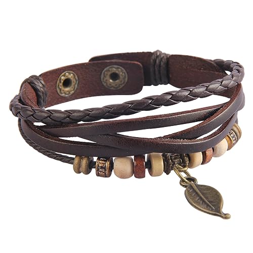 CALLARON Retro Rindsleder Armband Für Männer Und Frauen Handgewebtes Schmuckstück Boho Stil Modisches Accessoire Für Alltag Und Partys Langlebig Und Stilvoll von CALLARON
