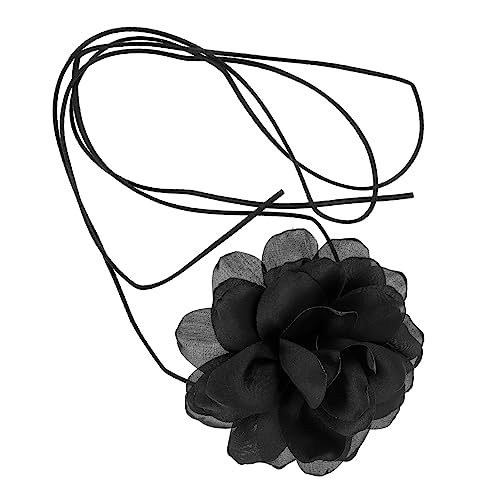 CALLARON Halskette Mit Blumenmotiv Choker-halskette Für Damen Schwarz Modisch Choker-kette von CALLARON