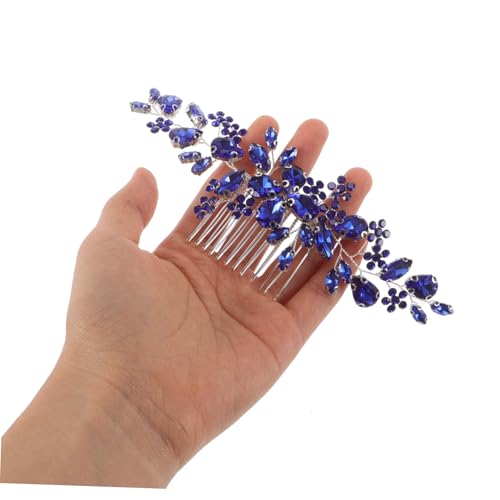 CALLARON Rhinestone Bridal Hair Comb Blau Funkelnder Haarschmuck für Hochzeit und Party Vielseitiger Bequemer Brautschmuck für Hochsteckfrisuren und Locken Stilvolles Accessoire für Frauen von CALLARON