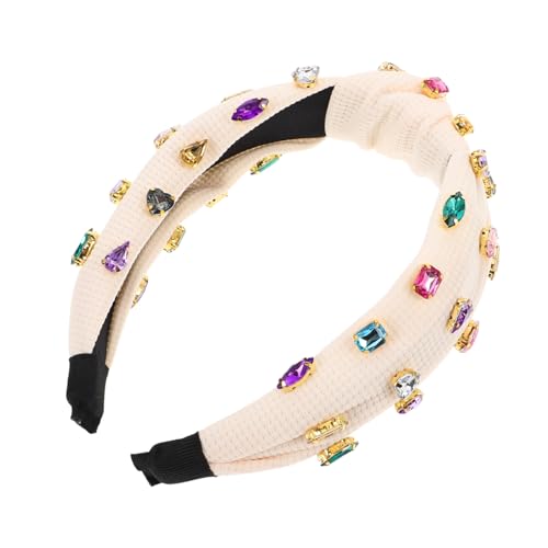 CALLARON Rhinestone Haarband mit Breitem Knoten Retro Inspiriertes Stirnband mit Funkelnden Strasssteinen Modisches Bequemes Accessoire für Frauen und Mädchen Vielseitig Kombinierbar von CALLARON