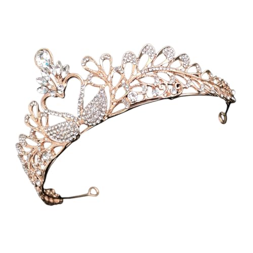 CALLARON Rhinestone Tiara mit Design Goldene Brautkrone aus Legierung Komfortabler Haarschmuck für Hochzeit Fotoshooting Party und Festliche Anlässe von CALLARON
