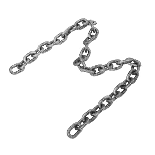 CALLARON Robuste Pvc hundekette Mittelgroß Antike Silber Optik Halloween deko Piratenkostüm Zubehör Spaßige Realistische Große Fake kette für Hunde und Haustiere von CALLARON