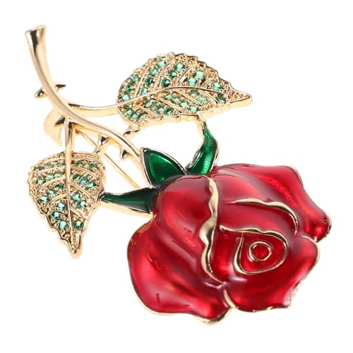 CALLARON Strassbrosche Rosenblüten-design Für Damen Mit Funkelnden Strasssteinen Besetzt Stilvolle Blumenbrosche Als Kleidungsaccessoire Für Formelle Anlässe Und Hochzeiten von CALLARON