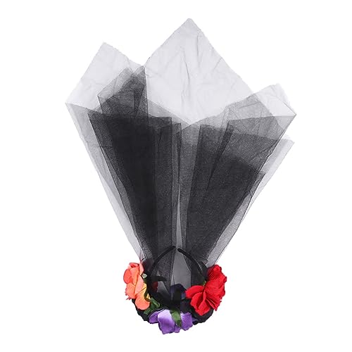 CALLARON Kreative Rosen-haarreifen Mit Schleier Für Halloween-feiern Haarschmuck-accessoire Schwarz Rot Orange Und Für Kostümpartys Und Fotoshootings von CALLARON