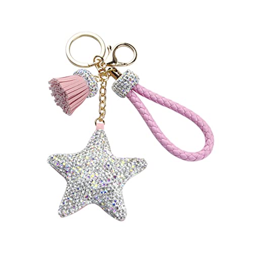 CALLARON Pentagram Schlüsselanhänger Mit Funkelnden Strasssteinen Kreativer Schlüsselring Für Damen Als Taschen Und Auto-Dekoration Robust Und Vielseitig Für Schlüssel Handtasche Oder von CALLARON