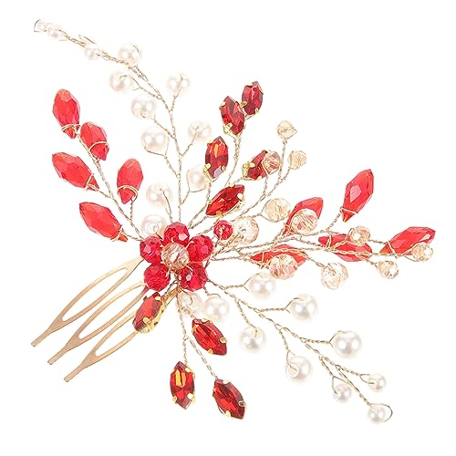 CALLARON Braut Haarkamm Mit Strass Perlen Hochzeits Haarschmuck Für Mädchen Frauen Eleganter Seitenkamm Als Haaraccessoire Für Besondere Anlässe von CALLARON