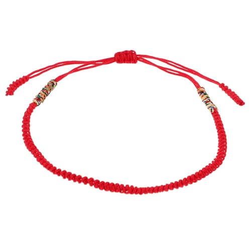 CALLARON Rotes Geflochtenes Armband mit Verstellbarem Knoten Handgefertigte Ethnische Schnur Leichtes Herren Damen Schmuckstück für Glück Schutz Liebe und Wohlstand von CALLARON
