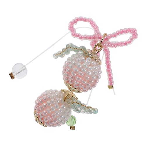 CALLARON Schleifen-ohrhänger Mit Perlen Und Pfirsich-charms Handgefertigt Aus Haltbaren Materialien Vielseitig Als Haarschmuck Oder Ohrringe Einsetzbar Für Frauen CALLARON Schleifen-ohrhänger Mit Perlen Und Pfirsich-charms Handgefertigt Aus Haltbaren Materialien Vielseitig Als Haarschmuck Oder Ohrringe Einsetzbar Für Frauen von CALLARON