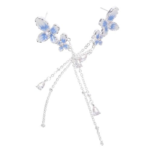 CALLARON Blumen-ohrhänger Mit Quasten Baumelnde Schmetterlings-ohrstecker Lange Kettenohrringe Für Hochzeits-tropfenohrringe Schmetterlings-ohrringe von CALLARON