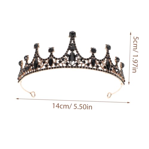 CALLARON Schwarze Barock Legiertem Diadem für Hochzeitskleid und Fest Leichtes Braut Haaraccessoire Komfortabel für Damen und Brautjungfern von CALLARON