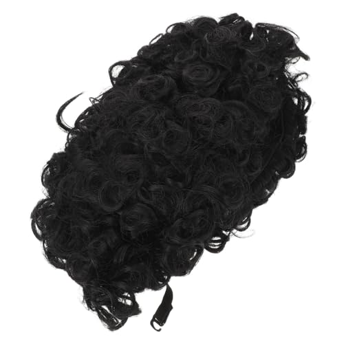 CALLARON Schwarze Kurze Afro perücke für Frauen Synthetisch Natürlich Aussehender Lockiger Haarersatz Vorgestyltes Design Pflegeleicht für Halloween Cosplay und Partys von CALLARON