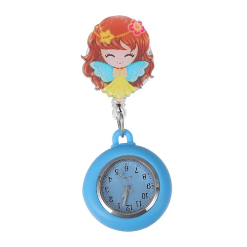 CALLARON Krankenschwester Taschenuhr Mit Clip Einziehbare Damen Uhr Aus Legierung Robuste Und Langlebige Pflegeuhr Modisches Design Mit Blumenmotiv Für Krankenschwestern Und Ärzte von CALLARON