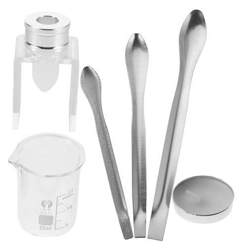 CALLARON Selbstgemacht Lippenstift Reparaturset 8 Stück Lippenstift Zubehör für Mädchen Messbecher Löffel Tragbar Praktisch Silikonform für Lipgloss von CALLARON