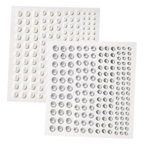 CALLARON Selbstklebende Perlen Für Gesicht Diy Bastelset Flache Rückseite Strass-aufkleber Für Nagelkunst Telefondekoration Perlen-sticker Für Make-up von CALLARON