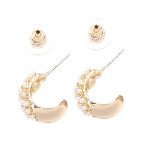 CALLARON Silber Ohrringe mit Perlen Halbkreisförmige Ohrringe für Damen Komfortabel und von CALLARON