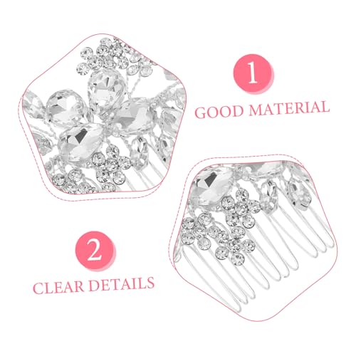 CALLARON Silberner Braut Haarkamm mit Strasssteinen Eleganter Brautschmuck für Dichte Haare Sicherer Sitz Geeignet für Braut und Brautjungfern bei Hochzeitsfeiern von CALLARON