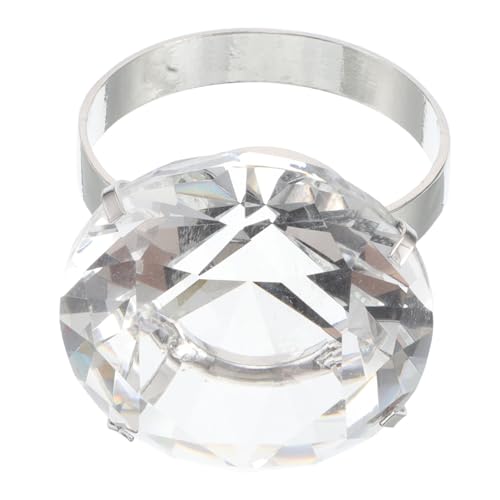 CALLARON Simulierter Verlobungsring Deko Transparent Kristallring Hochzeit Party Schmuck Requisit Symbolisches Ehering Ornament für Fotoshootings und Feierdekoration von CALLARON