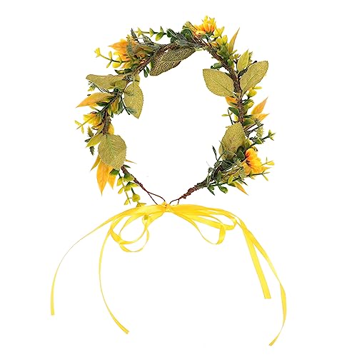 CALLARON Sonnenblume Kopfschmuck Party Haarreif Deko Blume Haare Performance Kopfschmuck Kranzhaar Sonnenblumenköpfe Haarband von CALLARON