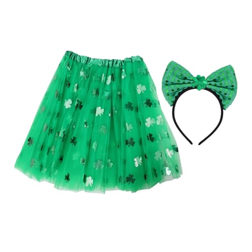 CALLARON St Patrick's Day Kostümset Für Junge Mädchen Grünes Stirnband Tüllrock Für Festliche Anlässe Für Verkleidung Und Partys von CALLARON