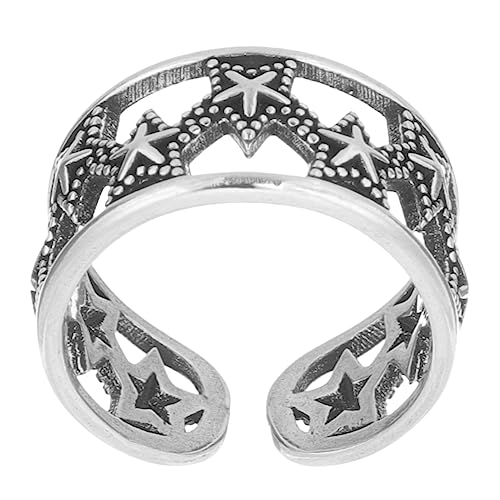 CALLARON Sternring Statement-fingerringe Für Frauen Fingerringe Für Männer Mädchen Vintage-ringe Für Frauen Coole Ringe Frauen Herren Kupfer Rostfreier Stahl Geburtstagsgeschenk Fräulein von CALLARON