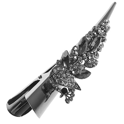 CALLARON Strass-Haarspangen für Frauen haarspange mit kristallen haarspange metall entenschnabel haarspange Rechnung Haarklammer groß Alligator Haarspangen glitzernde Haarspangen Grey von CALLARON