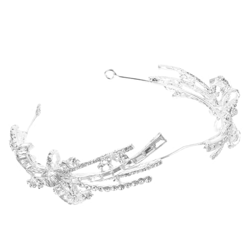 CALLARON Strass-Krone entzückender Glitzer Dekorationen stirnband kuchen deko hochzeitsdeko Haarband mit glänzender Krone für Mädchen Kronenkopfschmuck Stirn Krone Legierung Silber von CALLARON