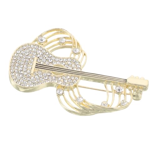CALLARON Strassbesetzte Violinenbrosche Damen Vintage Musiknote Anstecknadel mit Funkelnden Kristallen Leichte Lapel Pin für Kleider Anzüge Hüte und Modische Kleidungsschmuck von CALLARON