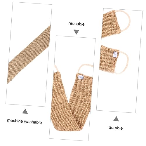 CALLARON Streifen Badetuch zurückziehen Körperbürste lang Bürste für Körperpeeling Körperpeeling-Luffa-Bürste Peeling-Körperpeeling schrubben körper bürste Ramie Brown von CALLARON