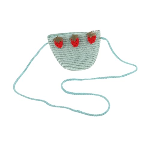 CALLARON Stroh Umhängetasche Süße Erdbeertasche Für Kleine Mädchen Sommer Strand Umhängetasche Gewebte Handtasche Geburtstagsparty Für Kleinkinder von CALLARON