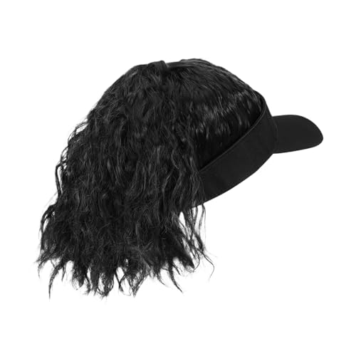 CALLARON Stylische Baseball Cap Perücke mit Lockigem Pferdeschwanz Atmungsaktive Mütze aus Weichen Synthetischen Haaren Realistisches Haarteil für Damen Verstellbar für Alltag und Partys von CALLARON