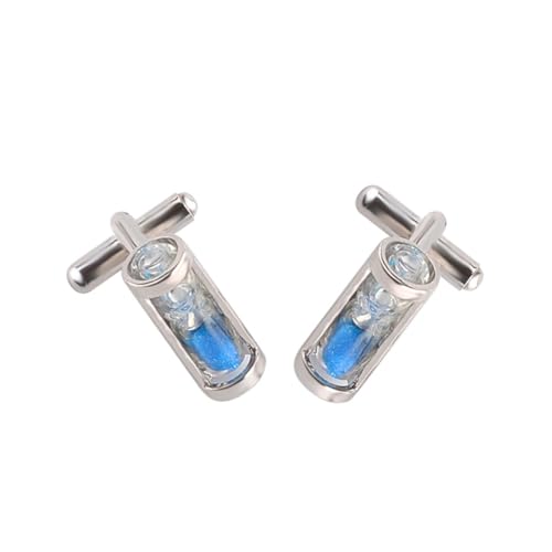 CALLARON Stylische Herren Manschettenknöpfe Die Sanduhr mit Blauen Kristallen Ergonomisches Design Leicht und Tragbar für Hochzeiten und Formelle Anlässe von CALLARON
