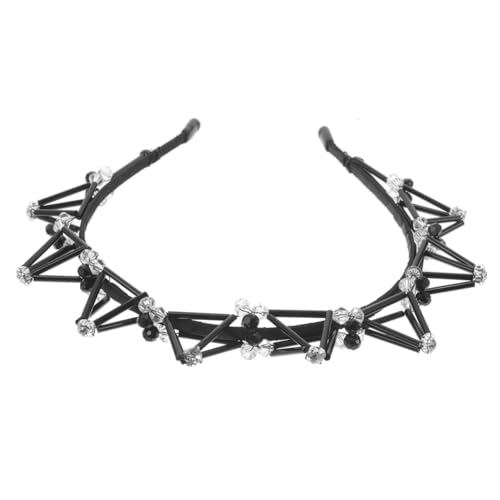 CALLARON Stylisches Schwarzes Haarband mit Rhombenförmigem Design Funkelnden Strasssteinen für Partys und Täglichen Gebrauch für Frauen und Mädchen von CALLARON