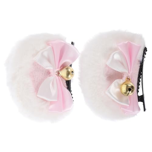 CALLARON Süße Bärenohren Haarspange Mit Doppelbowknot Für Cosplay Plüsch Haarschmuck Dekorative Haarnadel Für Mädchen Und Frauen Für Kostümpartys Und Halloween Leicht Und Angenehm von CALLARON
