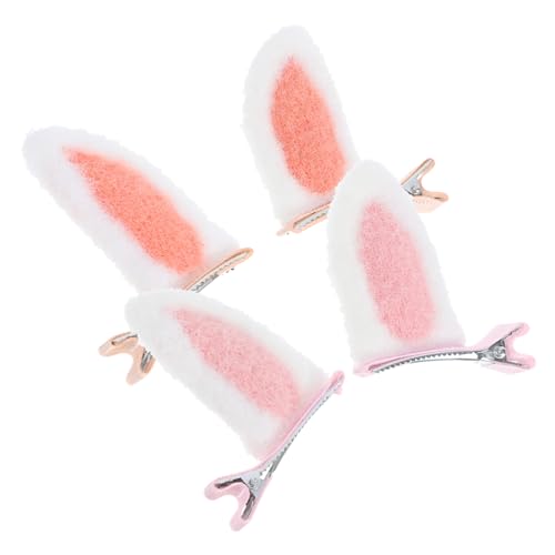 CALLARON 2paare Häschen-haarspangen Hasenohren-haarspangen Für Mädchen Haarschmuck Aus Plüsch Und Legierung Süße -haar-accessoires Für Teenager von CALLARON