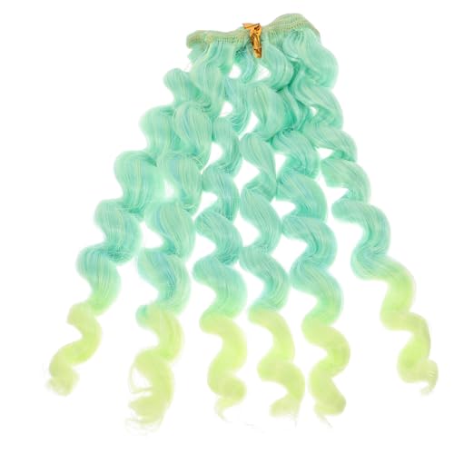 CALLARON Synthetische Lockige Puppenperücke mit Farbverlauf Zartes Haar für DIY Puppe Hitzebeständig Dekorative Haarverlängerung für Bjd und Puppenherstellung von CALLARON