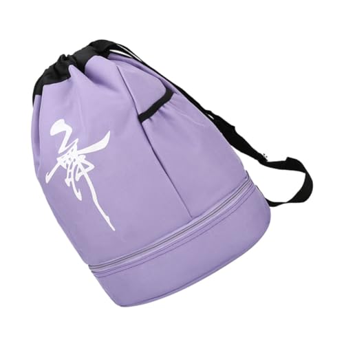 CALLARON Tanztasche Mädchen Aufbewahrungstasche Cinch-rucksack Turnbeutel Für Mädchen Tanz-rucksäcke Mit Kordelzug Backpacking-rucksack Balletttasche Kind Mode Seil Oxford-stoff Violett von CALLARON