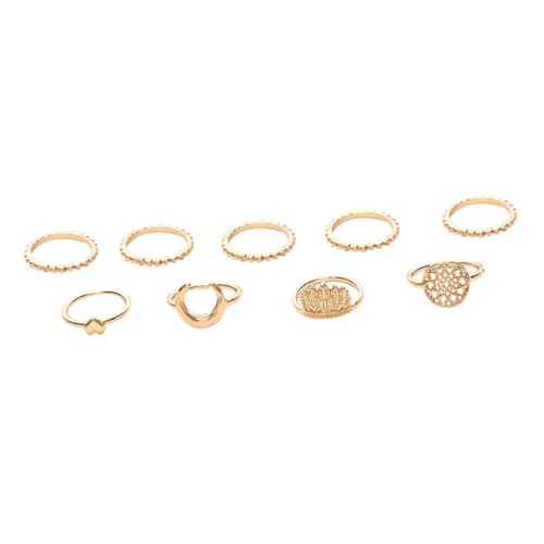 CALLARON Teiliges Vintage Ring Damen Retro Ethnic Style Ringe Herzförmiges Design Gold Schmuckset für Alltag Hochzeit und Stilvoll und Angenehm zu Tragen von CALLARON