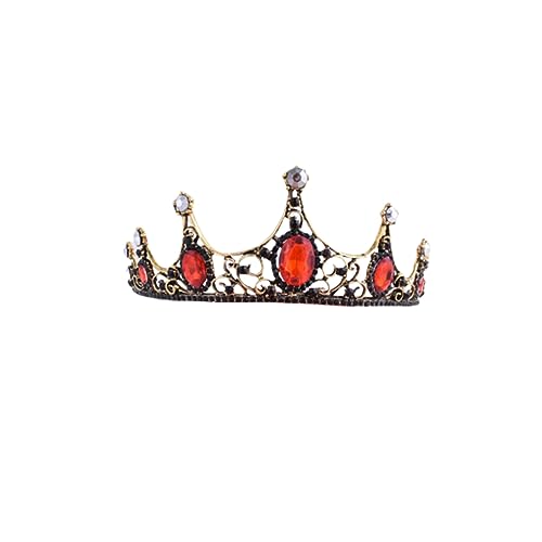 CALLARON Tiara Hochzeitshaarschmuck für Frauen Haarschmuck für Damen hochzeit kopfschmuck Haarschmuck aus Strass Brautkrone rot von CALLARON