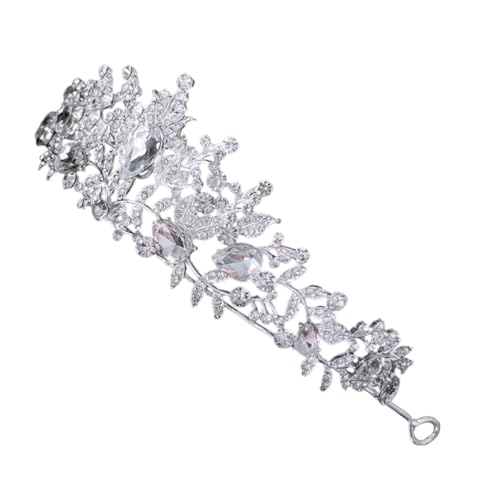 CALLARON Tiara Krone Kopfschmuck Hochzeitskopfschmuck Für Die Braut Abschlussball-accessoires Strass Hochzeit Stirnband Schmuckkronen Aus Strass Braut Stirnband Silver Strasssteine von CALLARON