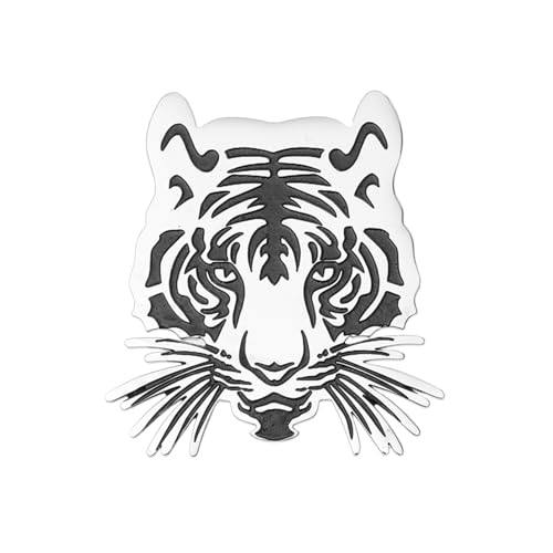 CALLARON Tiger Brosche Sternzeichen Brosche für Kleidung Sternzeichen-Emaille-Pin-Abzeichen merksam trachtenbrosche Tigerbruststift Pullover Broschen Stahl Weiß von CALLARON