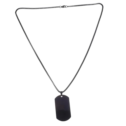 CALLARON Schwarze Halskette Für Herren Mit Dog Tag Anhänger Aus Titanstahl Schlichtes Design Passend Zu Jedem Outfit Für Geburtstag Oder Jahrestag von CALLARON