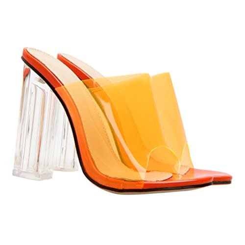 CALLARON Transparente Damen Sandalen mit Absatz Sommer High Heels Offene Zehen Langlebige Tpr PVC Sohle Vielseitig Kombinierbar für Festliche Anlässe und Alltag von CALLARON
