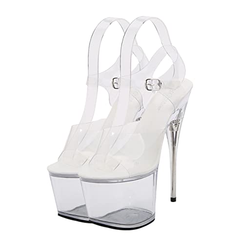 CALLARON Transparente High Heel Sandaletten Damen Sommer Schuhe mit Stabilem Absatz Modisches Design für Partys Hochzeit Büro und Festliche Anlässe von CALLARON
