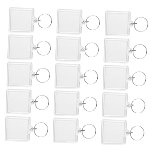 CALLARON 30stücke Teiliges Quadratische Schlüsselanhänger Aus Transparentem Kreative Foto-Rahmen- Für Taschen Und Gepäck Individuell Gestaltbare Schlüsselanhänger Zum Befüllen Mit von CALLARON