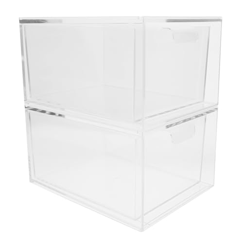 CALLARON Organizer Für Schreibtisch Transparente Aufbewahrungsbox Stapelbar Für Kosmetika Schreibwaren Schmuck Und Mehr von CALLARON