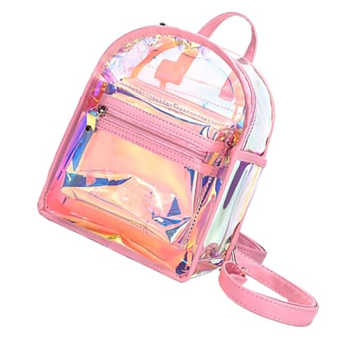 CALLARON Transparenter Rucksack Für Mädchen Holographischer Mini-Rucksack Mit Glitzerndem Finish Für Festivals Und Täglichen Gebrauch Geräumig Für Schulbedarf Und Persönliche von CALLARON