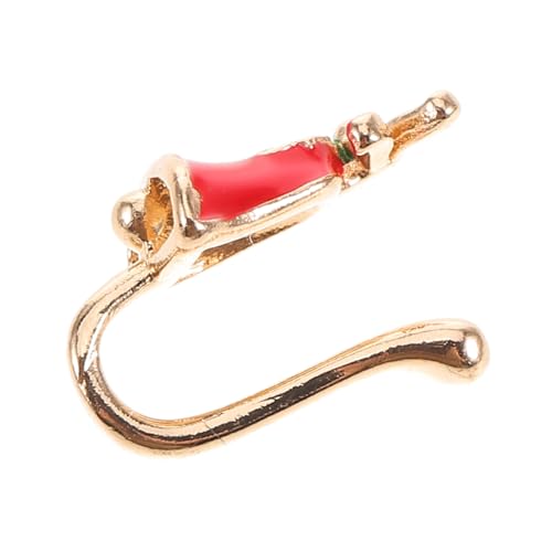 CALLARON U Förmiger Fake Nose Ring Kupfer Nasenclip Non Piercing Nasenschmuck Damen Kreatives Design Weihnachtsserie Modisch Individualistisch Vielseitig von CALLARON